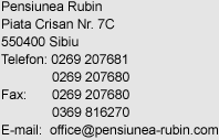 Date contact Pensiunea Rubin Sibiu
